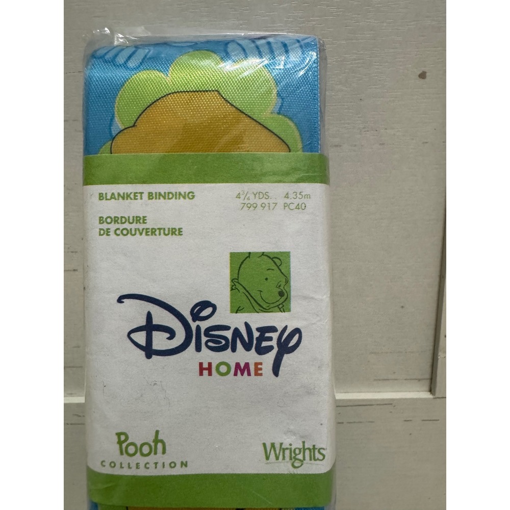 Disney Home Pooh Collection Wrights Blanket Binding Blue 4.75 Yds Vintage 2002 - Picture 2 of 5